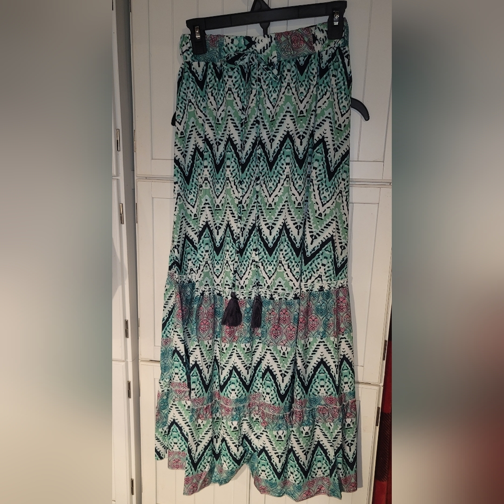 Patterned Boho Maxi Skirt